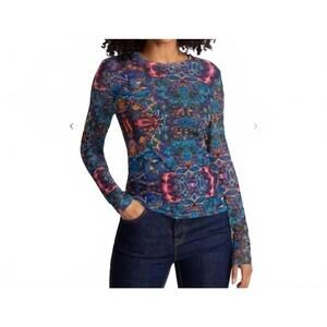 NEW JOHNNY WAS natalie mesh top in blue